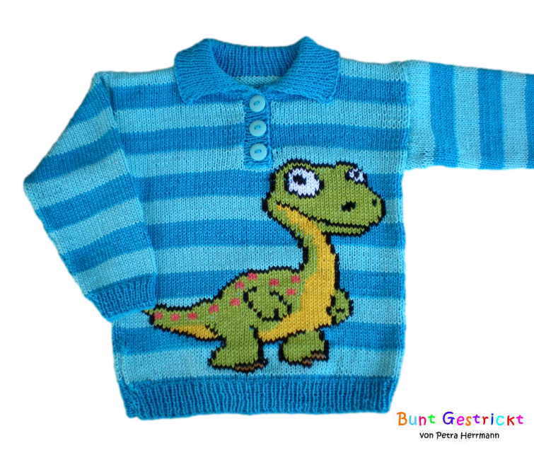 Sweater 2 Sizes- Dino Motiv - Knitting pattern