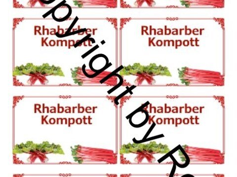Etiketten für Eingemachtes - Rhabarberkompott plus Rezept