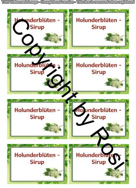 Etiketten für Eingemachtes - Holunder Sirup + Rezept