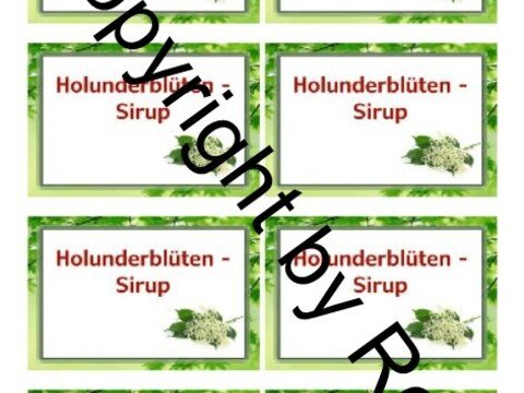 Etiketten für Eingemachtes - Holunder Sirup + Rezept