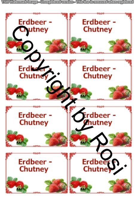Etiketten für Eingemachtes - Erdbeer Chutney + Rezept