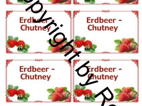 Etiketten für Eingemachtes - Erdbeer Chutney + Rezept