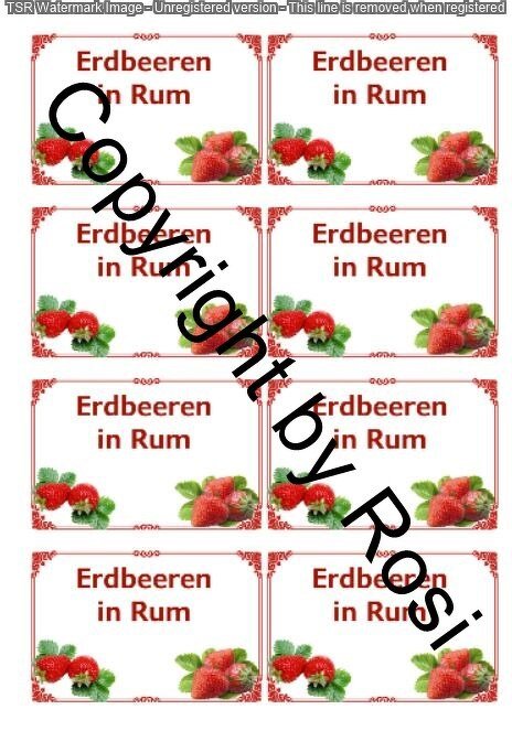 Etiketten für Eingemachtes - Erdbeeren in Rum + Rezept