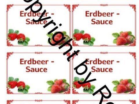 Etiketten für Eingemachtes - Erdbeersoße + Rezept