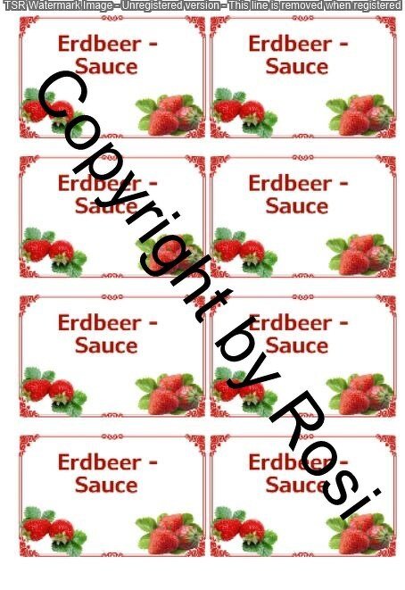 Etiketten für Eingemachtes - Erdbeersoße + Rezept - Bild 2