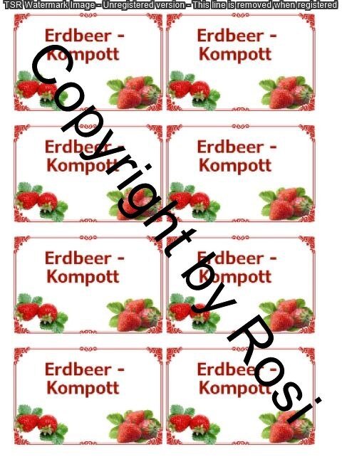 Etiketten für Eingemachtes - Erdbeer Kompott - Bild 2