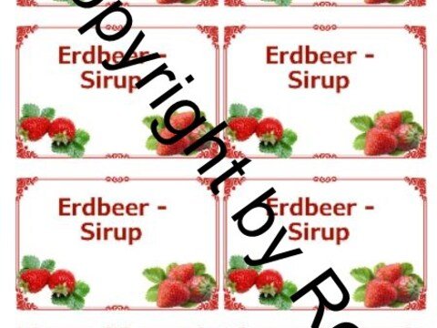 Etiketten für Eingemachtes - Erdbeer Sirup