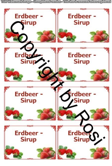 Etiketten für Eingemachtes - Erdbeer Sirup - Bild 2