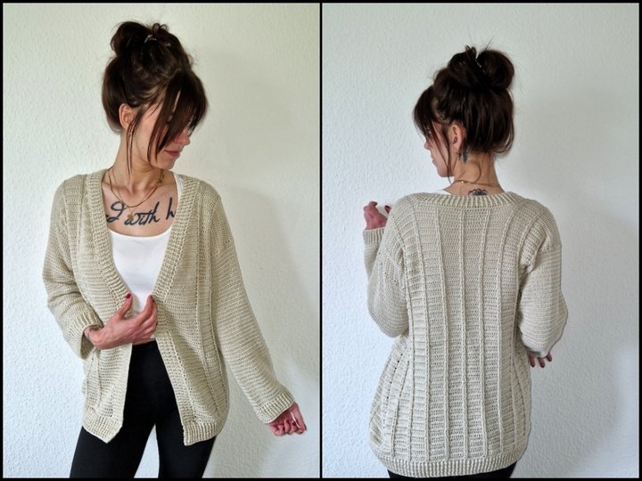 241 Häkelanleitung Cardigan Häkeljacke Steffi