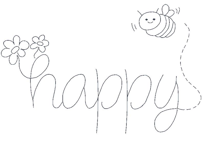 Stickdatei - Happy Bee Biene in 9 Größen