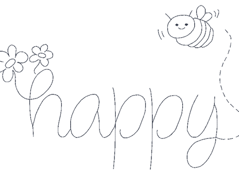 Stickdatei - Happy Bee Biene in 9 Größen