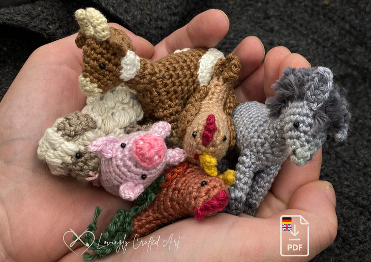 Farm animals amigurumi crochet pattern bundle