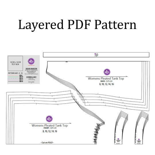 Women's Pleated Tank top PDF Sewing Pattern | Summer Dress Patterns