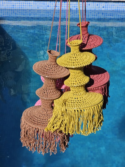 Fisherman´s lamp crochet pattern (us/uk terms) CHICA, lantern, lampion