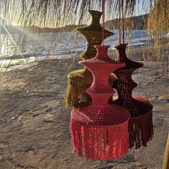 Fisherman´s lamp crochet pattern (us/uk terms) CHICA, lantern, lampion