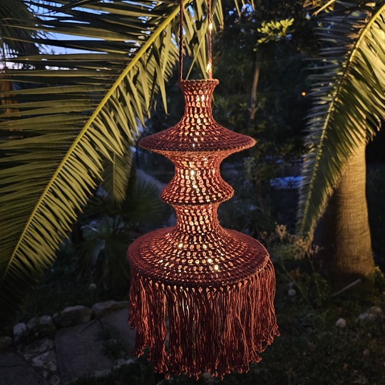 Fisherman´s lamp crochet pattern (us/uk terms) CHICA, lantern, lampion