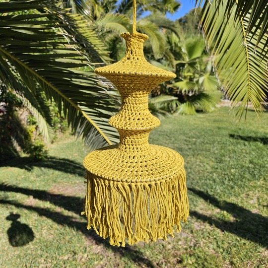 Fisherman´s lamp crochet pattern (us/uk terms) CHICA, lantern, lampion
