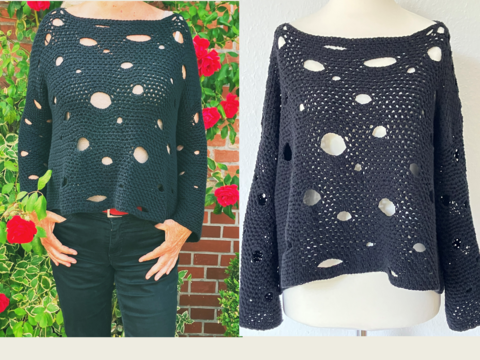 Zorra – der Lochpullover – Häkelanleitung oder Strickanleitung