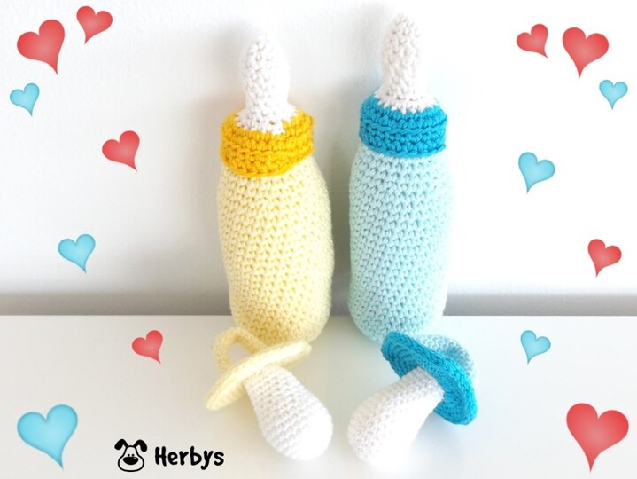 Häkelanleitung "Milchflasche mit Schnuller"