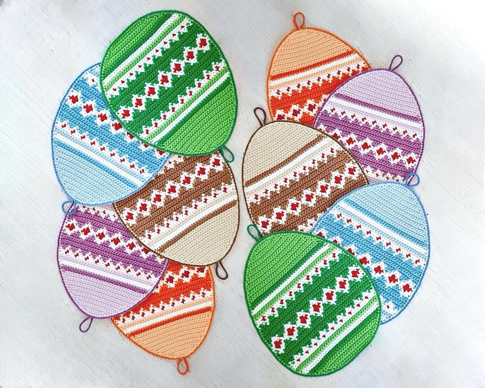 341 Modern Eggs decor, coaster, placemat, washcloth, dishcloth, jaquard - Image 12