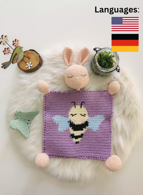 Crochet pattern PDF cuddle cloth bee bunny crocheted amigurumi