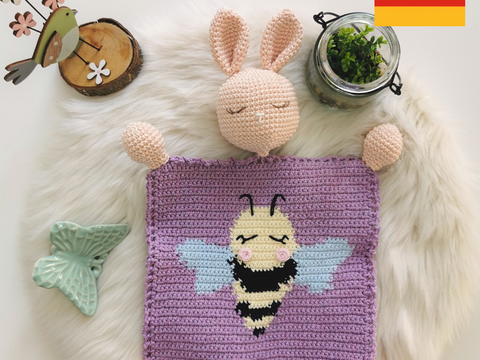 Crochet pattern PDF cuddle cloth bee bunny crocheted amigurumi