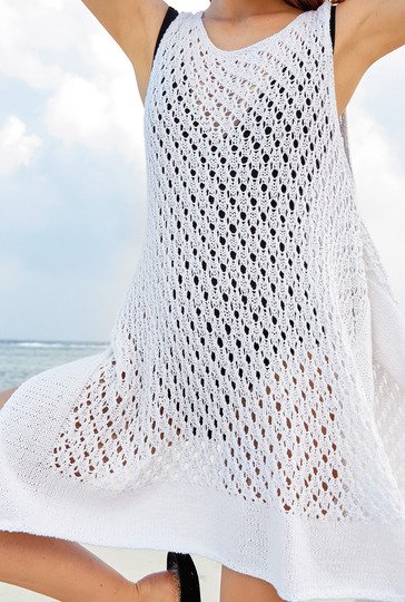 Tunika mit Zipfeln in Weiß