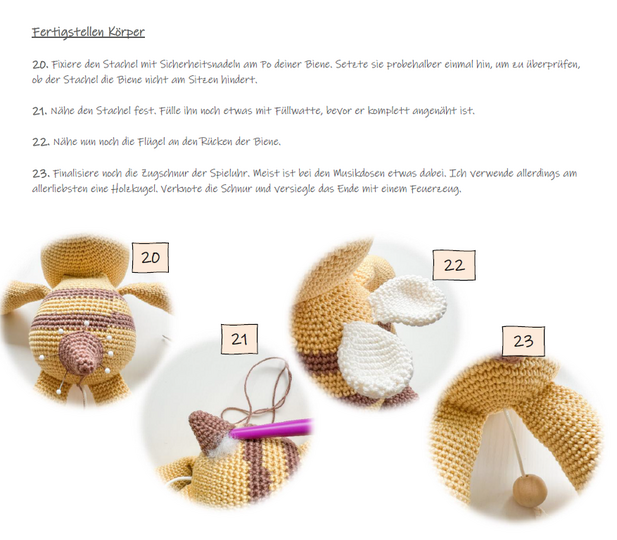 Häkelanleitung XXL-Biene