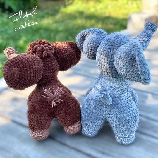 Elefant & Mammut häkeln ,Amigurumi süße Kuscheltiere DIY