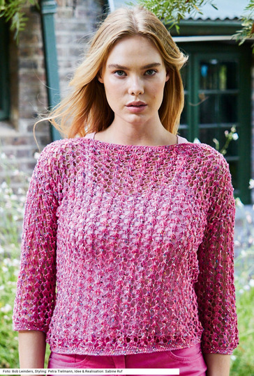 Pullover mit Netzmuster in Pink