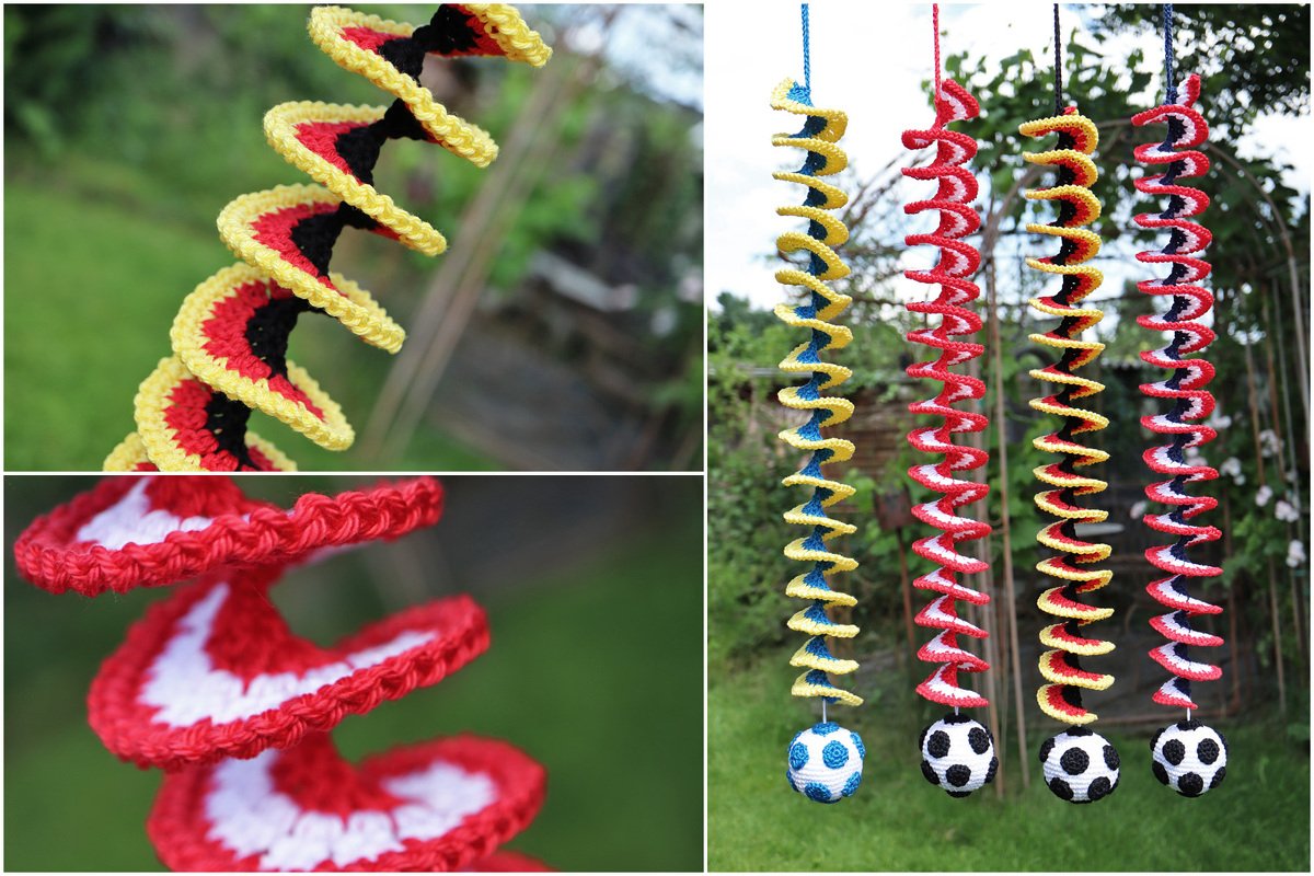 Häkelanleitung Windspiel Fußball