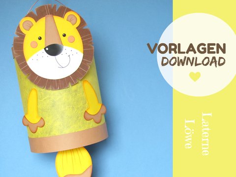 Laterne Löwe mit Anleitung und Vorlage für Sankt Martin oder zur Deko