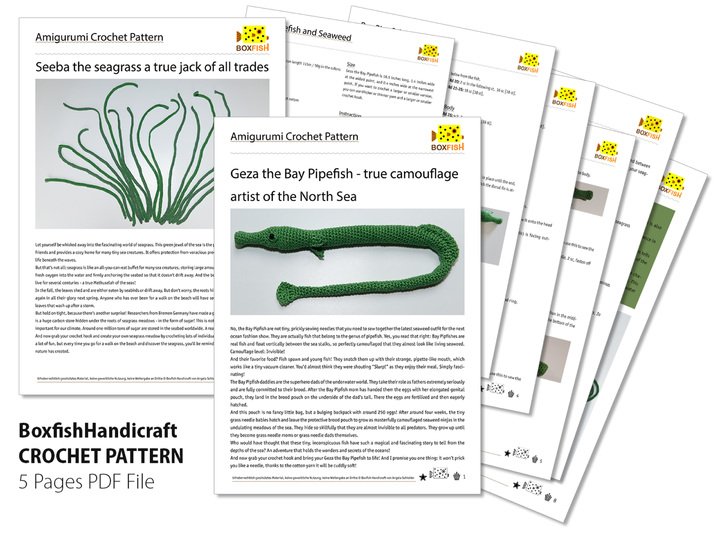 Amigurumi Häkelanleitung Grasnadel mit Seegras