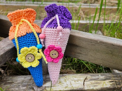 Häkelanleitung für eine kleine mini- Zuckertüte