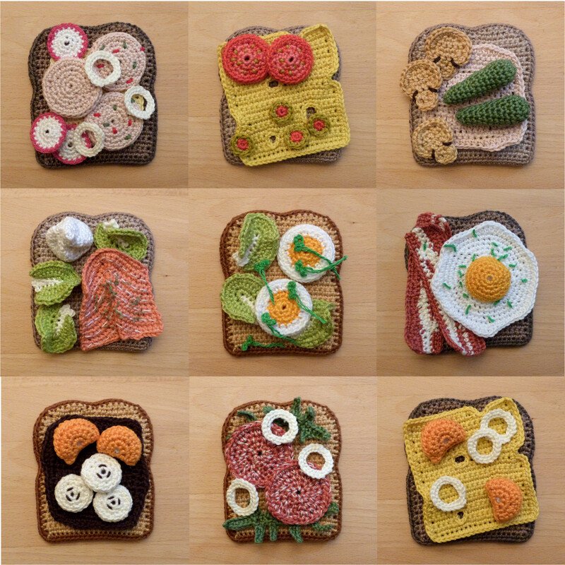 Häkelanleitung für belegte Brote und Sandwiches für die Kinderküche - Bild 2