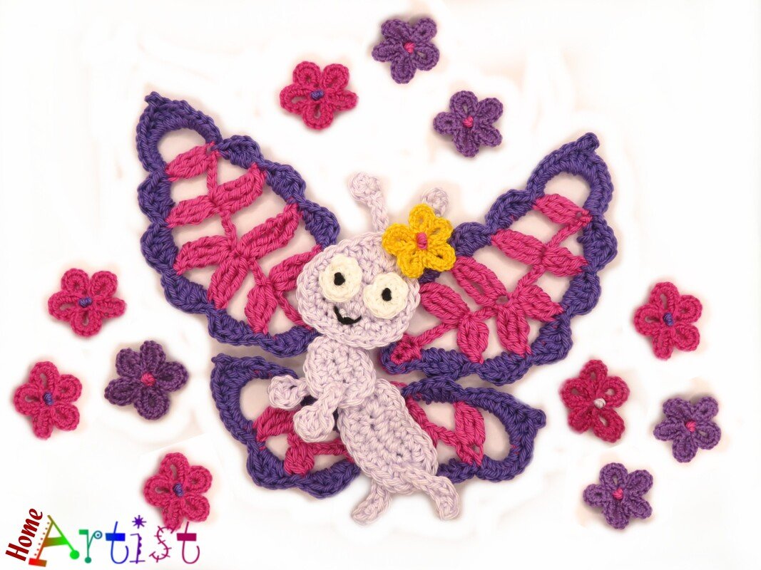 Butterfly crochet pattern applique - Image 2