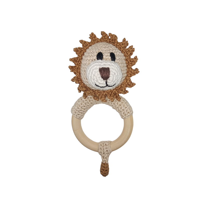 Löwe Babyrassel mit Beißring - Häkelanleitung - Bild 2