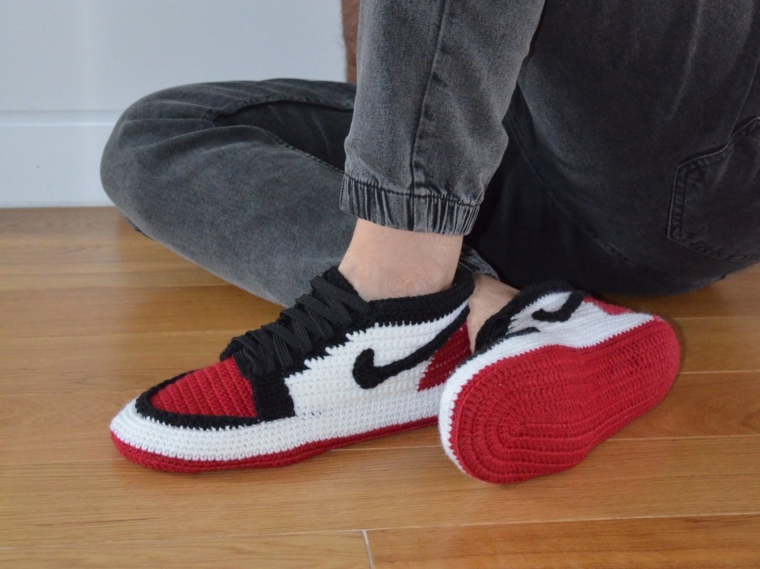 Sneaker slippers for men US 6-13 / EU 37-46 crochet pattern & video - Image 4