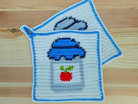 Häkelanleitung Topflappen Marmeladenglas