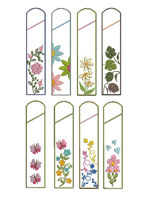 Stickdatei Etuis Stifteetui schmal für einen oder zwei Kugelschreiber Blume - Bild 3