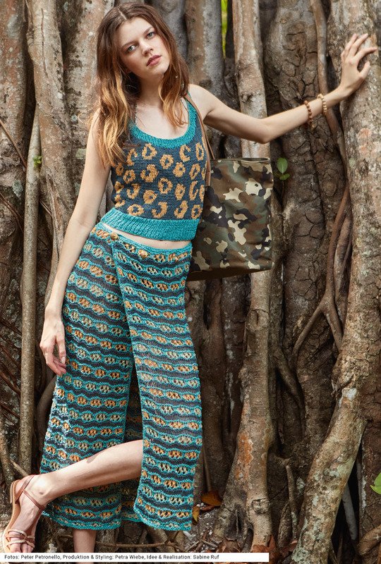 Buntes Top im Jacquardmuster mit passendem Pareorock zum Wickeln - Bild 4