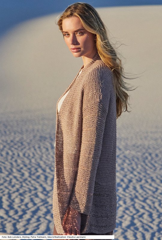 Hellbraune Jacke mit Fallmaschen - Bild 3