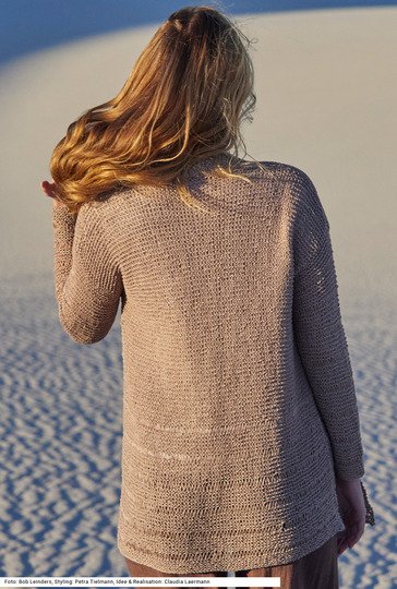 Hellbraune Jacke mit Fallmaschen