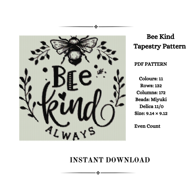Bee Kind Tapestry Pattern