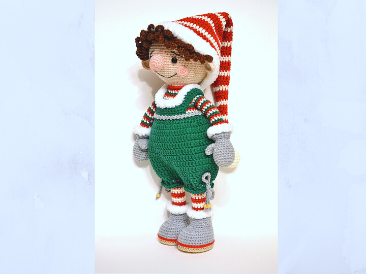 Christmas elf doll crochet pattern gnome, elf LORY