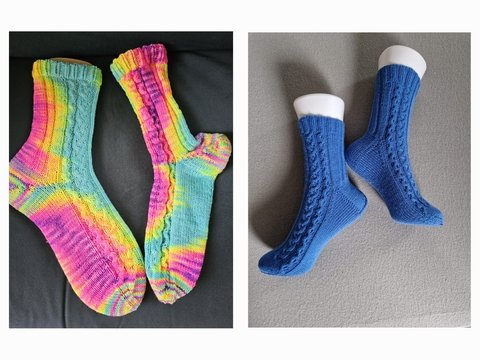 Sockenmuster unterschiedliche Wege