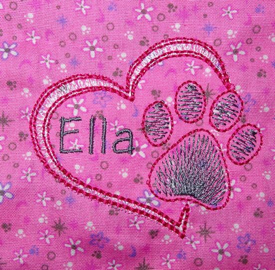 Stickdatei - Tierliebe Herz mit Pfote teilgefüllt