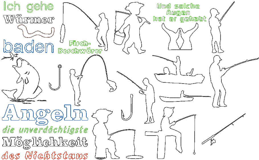 Stickdatei - Angler Angel Linien