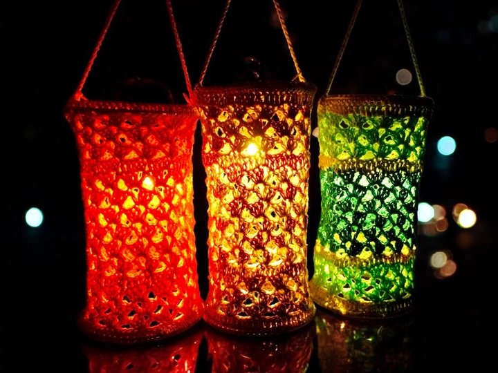 Dekorative Granny Lampions - Häkelanleitung