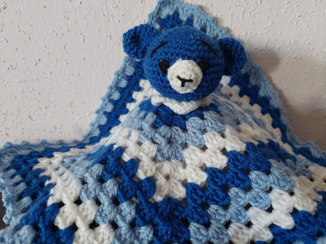 Häkelanleitung Set aus Babyrassel und Schmusetuch Bärchen!! - Bild 7